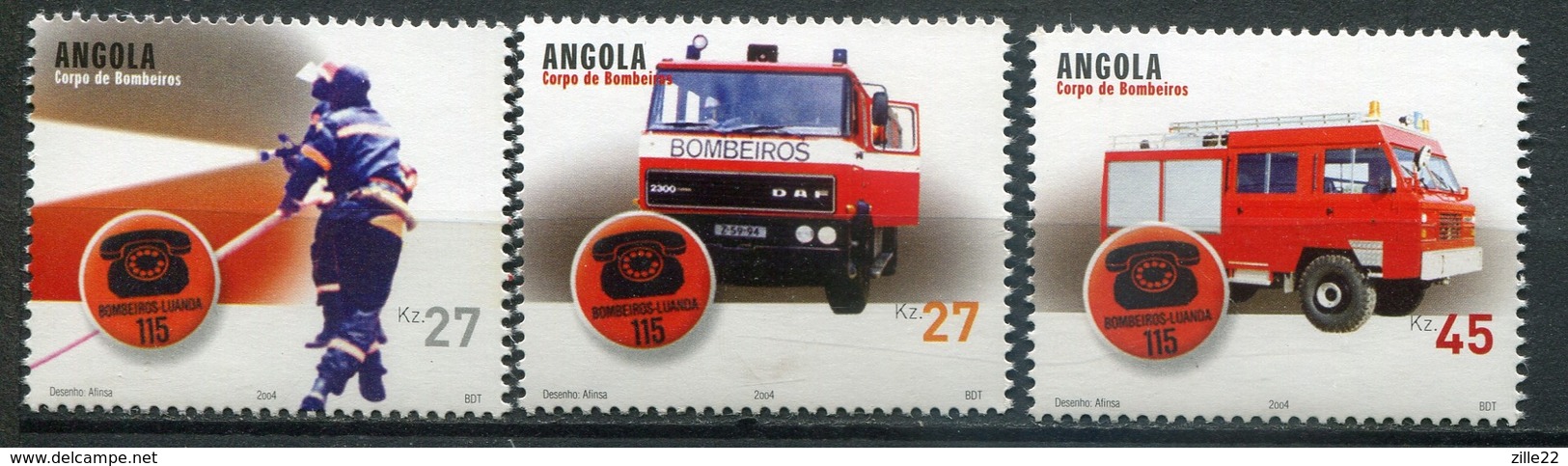 Angola Mi# 1339-41 Postfrisch MNH - Fire Department - Angola