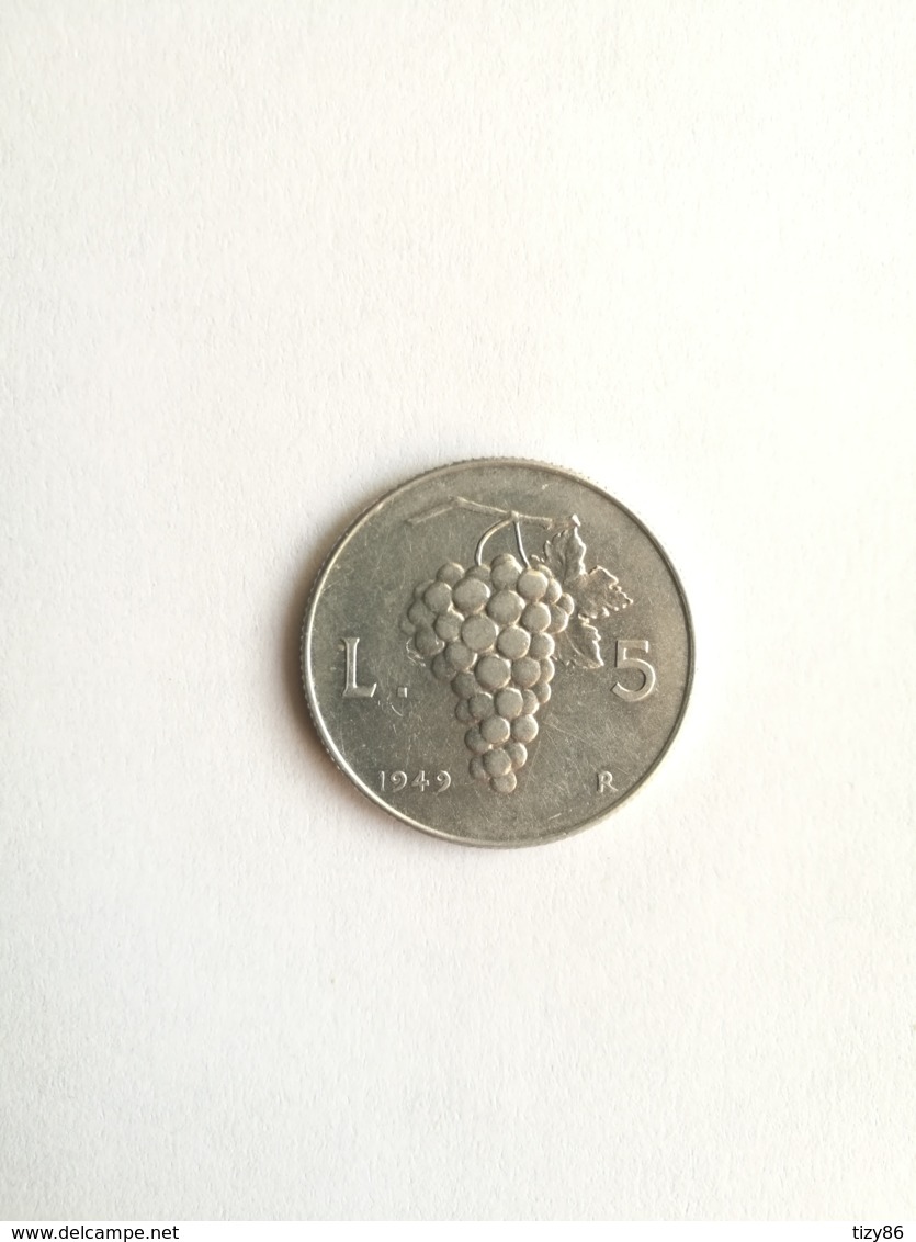 Moneta Repubblica Italiana 5 Lire - Uva - 1949 - 5 Lire
