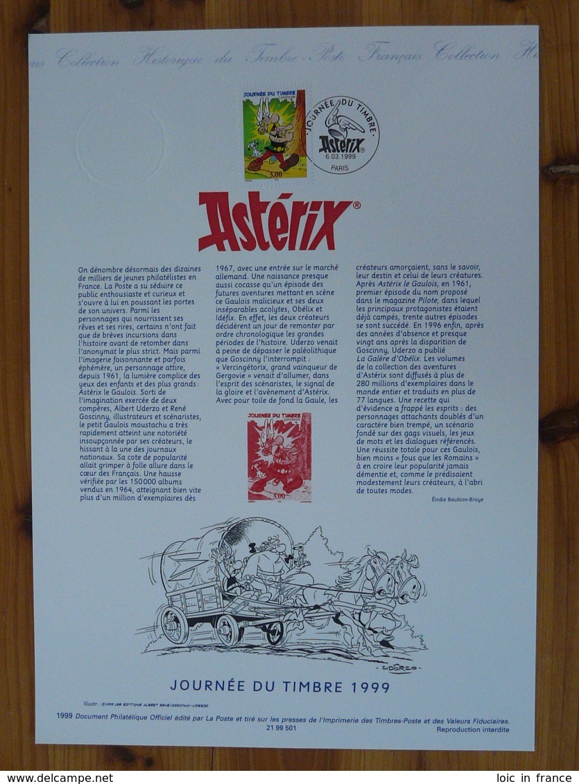 Document Officiel FDC 99-501 Astérix 1999 - Comics