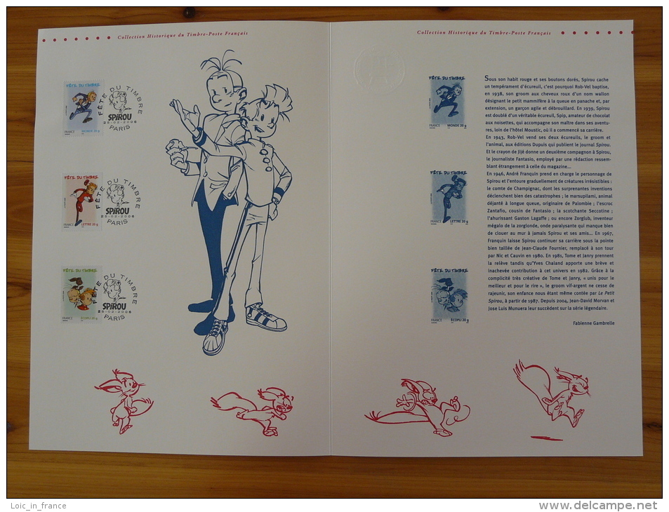 Document Officiel Encart Spirou Fête Du Timbre 2006-501 - Bandes Dessinées