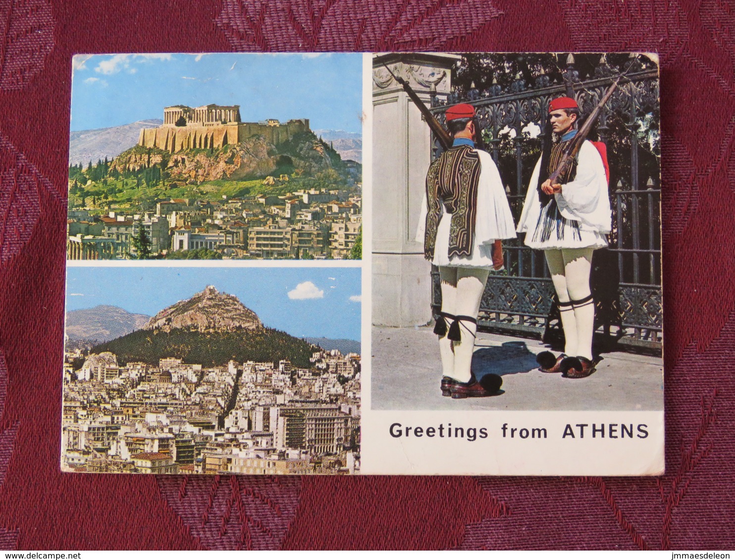 Greece 1972 Postcard "Athens Acropolis Soldiers In Typical Costumes" To England - Europa CEPT - Greece