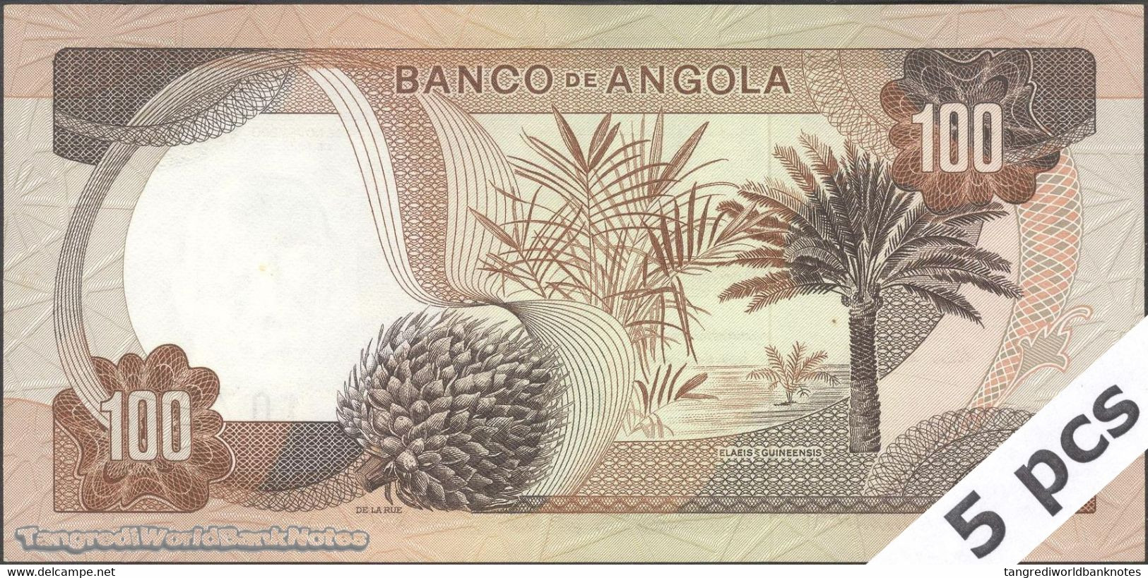 TWN - ANGOLA 101 - 100 Escudos 24.11.1972﻿ DEALERS LOT X 5 - Various Prefixes﻿ XF+ - Angola