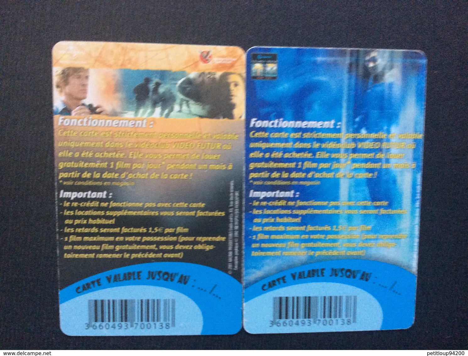 2 CARTES VIDÉO FUTUR  Cartes Star  *SPY GAME * THE ONE - Collectors