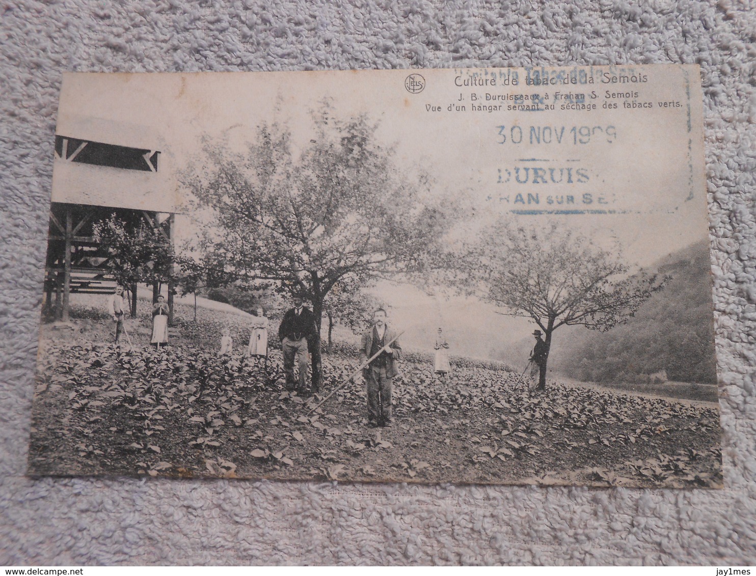 Cpa Frahan Sur Semois Culture Tabac Hangar Duruisseaux Cachet Alle - Bouillon