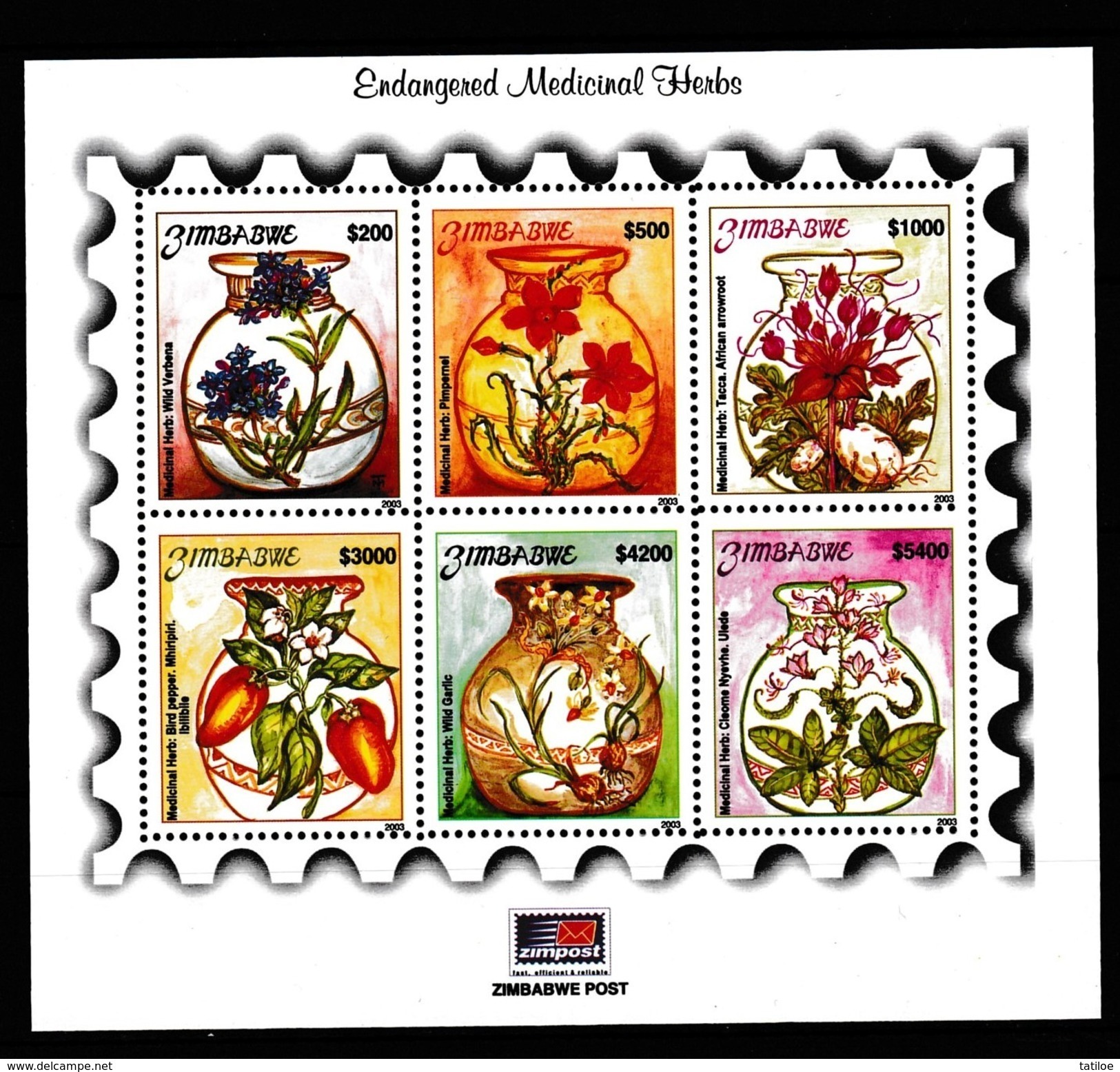 Zimbabwe 2003 Medicinal Herbs Mini-Sheet, MNH / Mint / ** (Simbabwe) - Zimbabwe (1980-...)