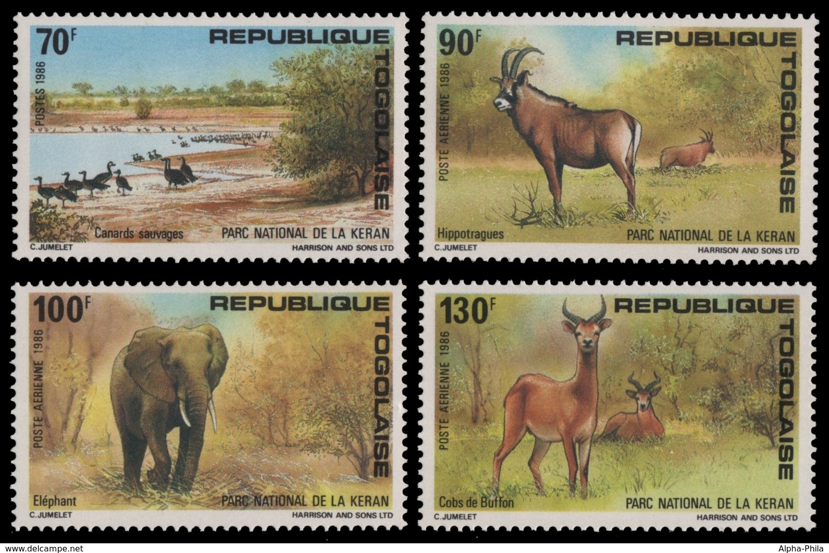 Togo 1986 - Mi-Nr. 1986-1989 ** - MNH - Wildtiere / Wild Animals - Togo (1960-...)