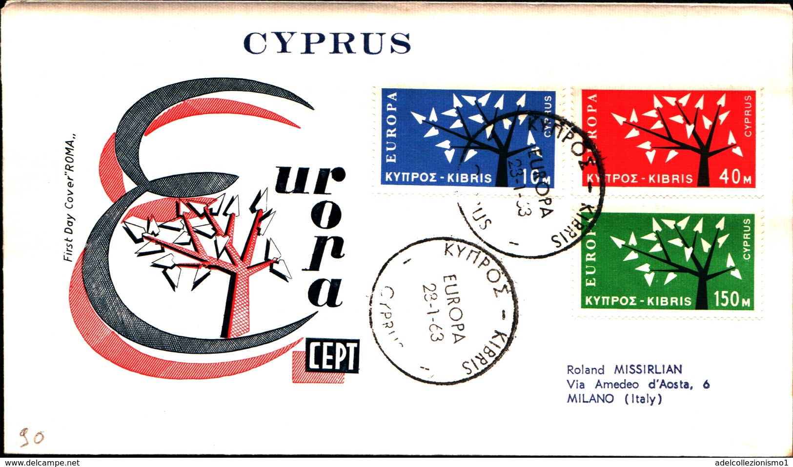 12188) CIPRO BUSTA FDC EUROPA CEPT 1963 - Other & Unclassified