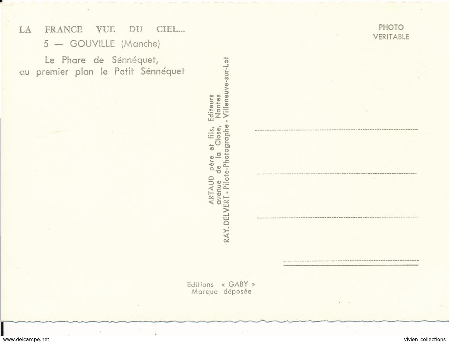 Gouville Sur Mer (50 Manche) Phare Du Sénnéquet Et L'ile Du Petit Sénnéquet - édit Artaud Gaby N° 5 - Other & Unclassified