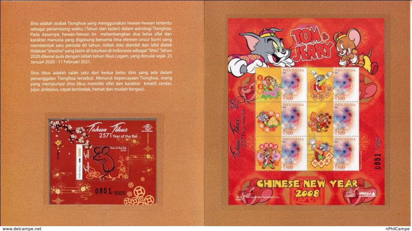 Indonesia 2020, Stamp Pack 2571 Year Of The Rat MNH - Indonesien