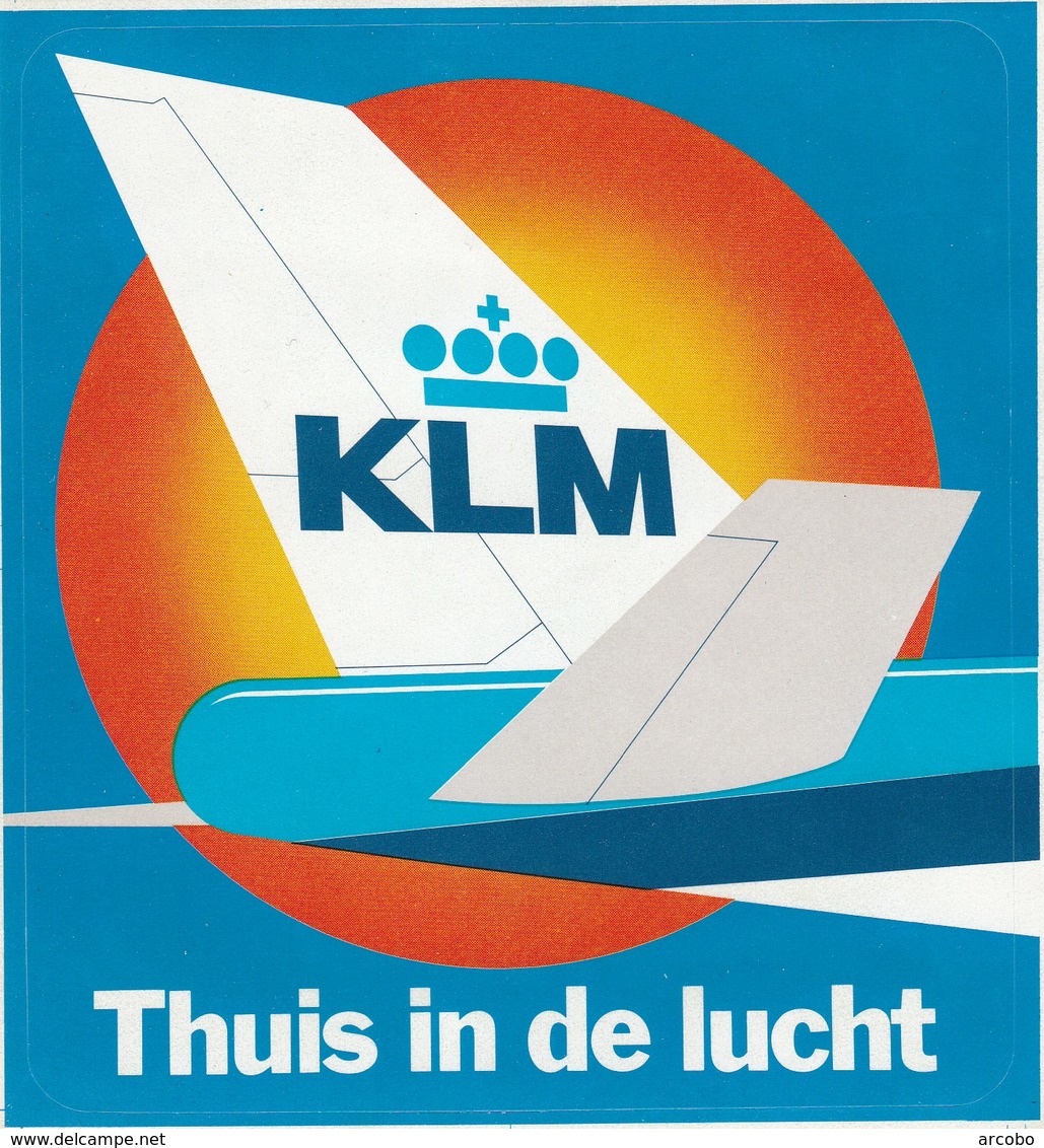 KLM Thuis In De Lucht, Sticker 13cm X 15cm - Autocollants