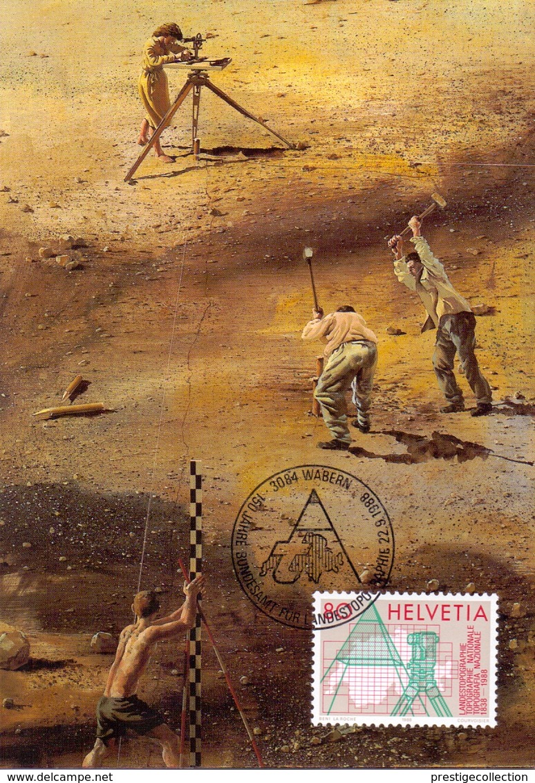 HELVETIA BERN NATIONAL TOPOGRAPHY 1988  MAXIMUM POST CARD   (GENN201269) - Geografia