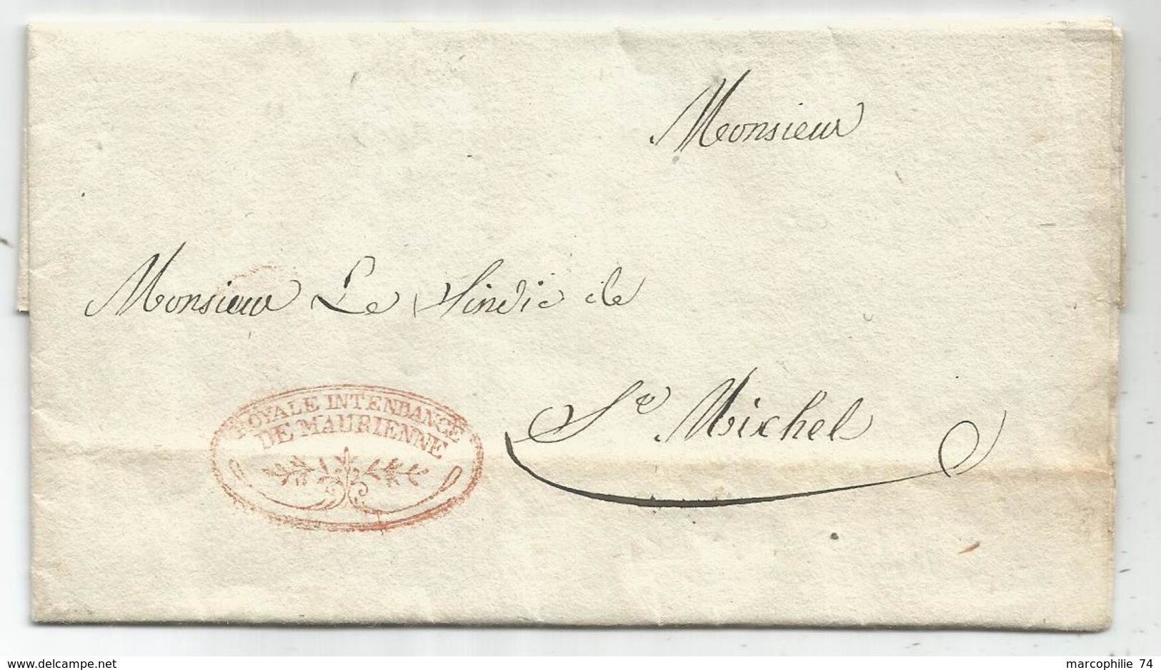 FRANCHISE SARDE ROUGE  SAVOIE ROYALE INTENDANCE DE MAURIENNE 1833 ST JEAN MAURIENNE POUR ST MICHEL - 1801-1848: Precursori XIX