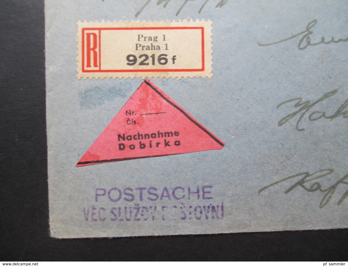 Böhmen Und Mähren 1942 Postamt Prag 1 Nachnahme Dobirka Einschreiben Postsache Nach Hahnenklee Im Harz - Covers & Documents