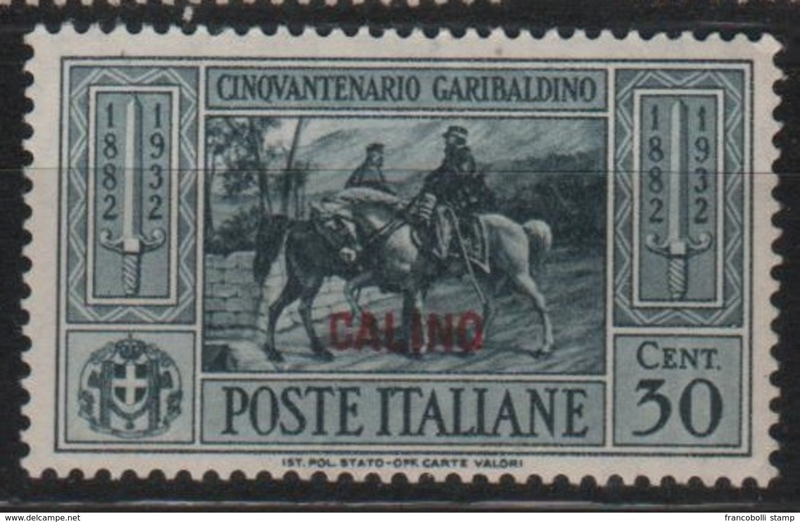 1932 Egeo Garibaldi 30 C. MLH - Aegean (Calino)