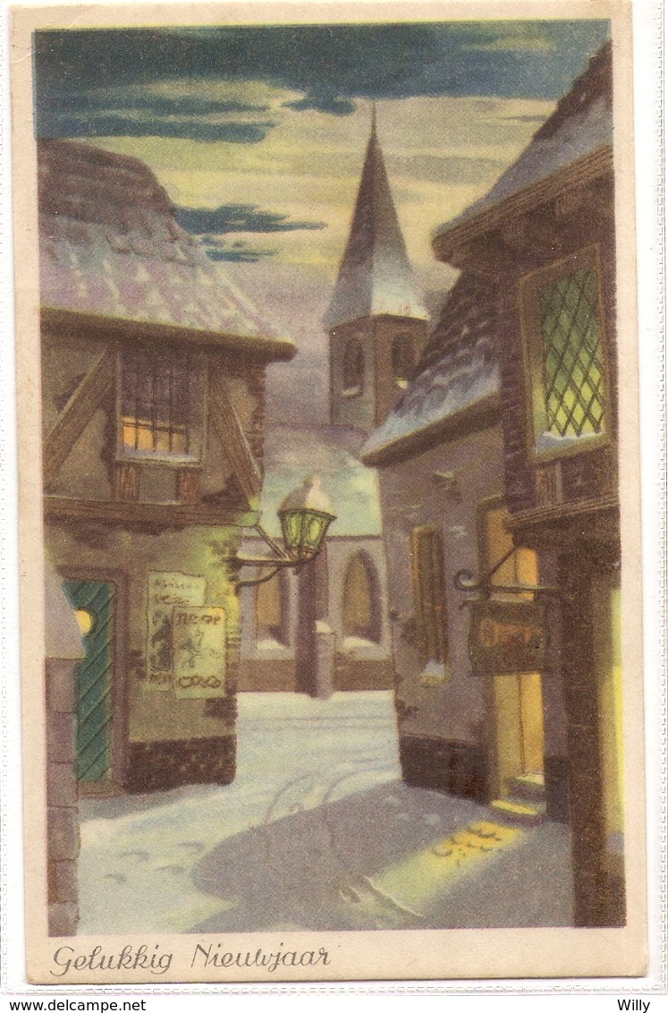 BA 1987 OLD FANTASY POSTCARD , PERIOD 1945-1970 , CIRCULATED , BONNE ANNEE , VIEWS And LANDSCAPES - Nieuwjaar