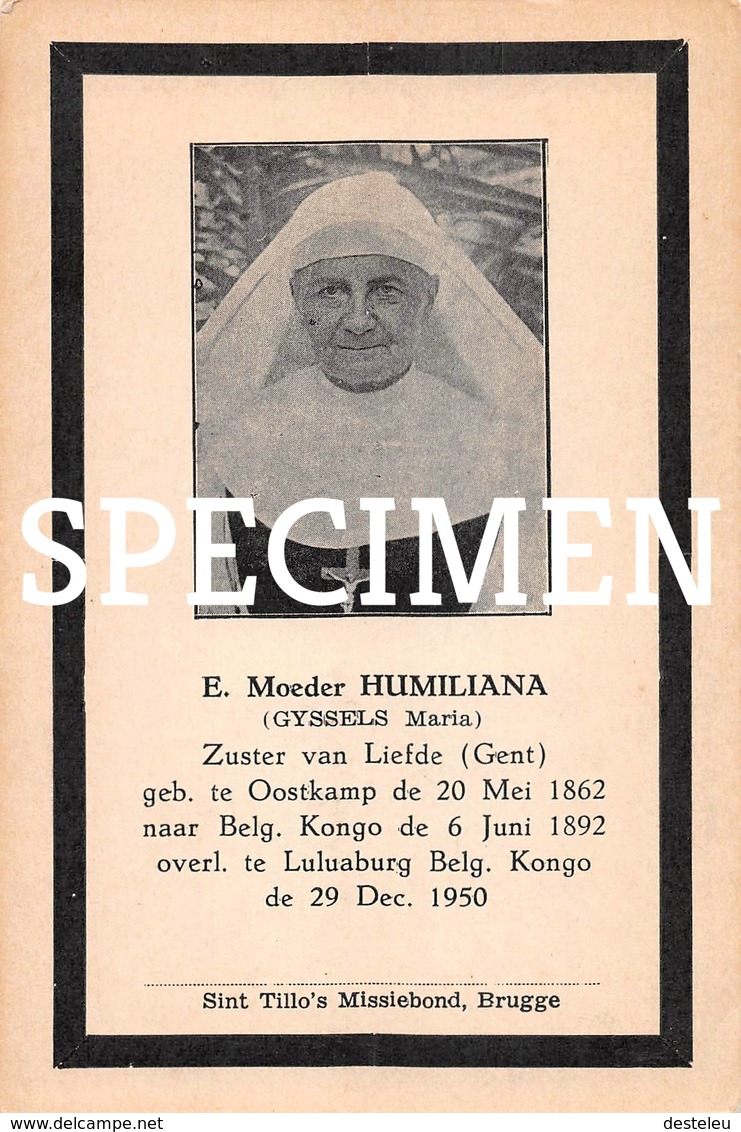 E. Moeder Humiliana Gyssels Maria - Zuster Van Liefde - Oostkamp - Oostkamp