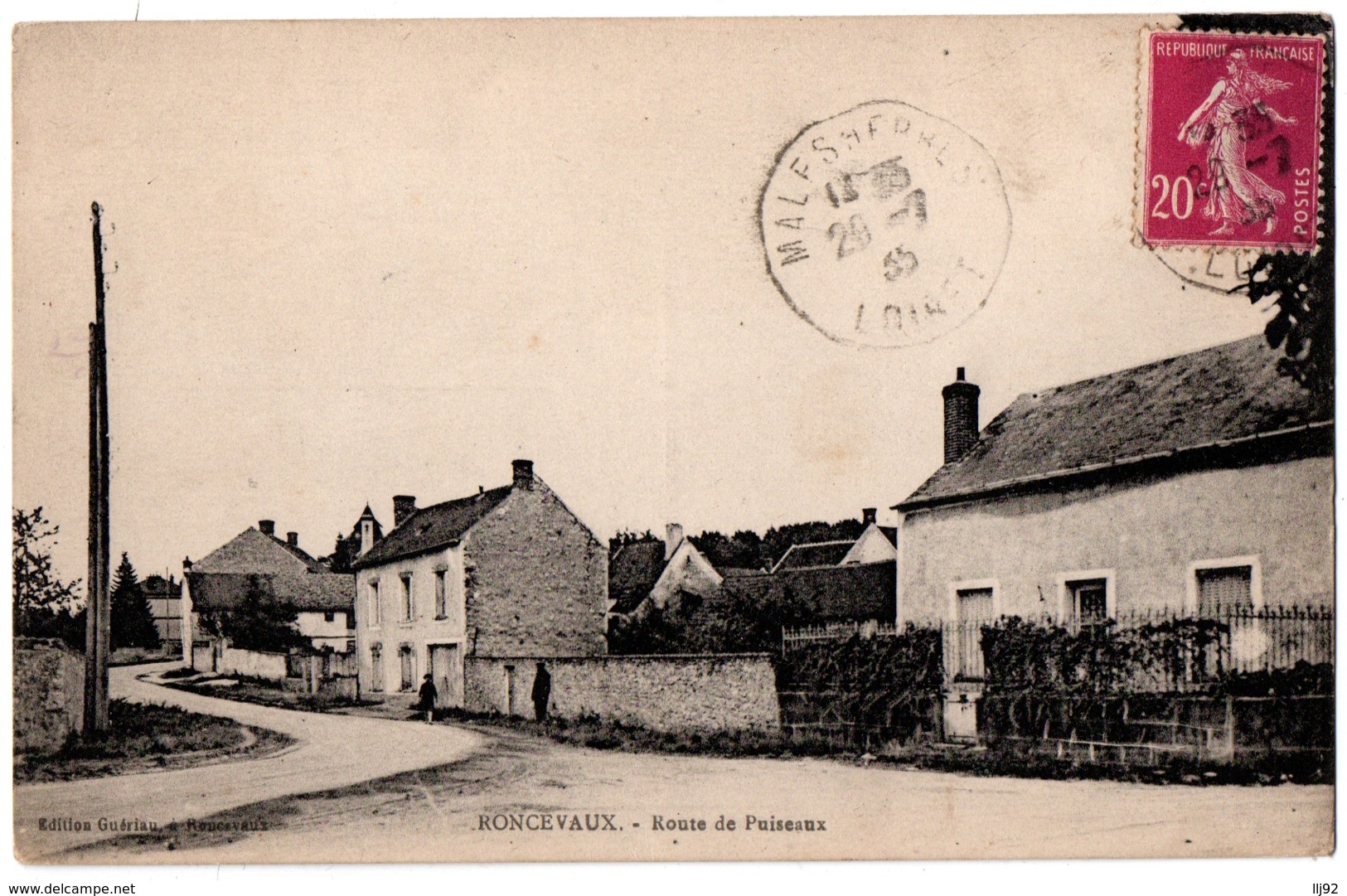 CPA 45 - RONCEVAUX (Loiret) - Route De Puiseaux - Ed. Guériau - Autres & Non Classés