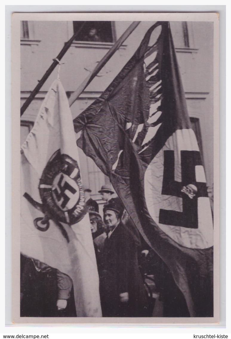 DT- Reich (002049) Propaganda Sammelbild ""Deutschland Erwacht"" Bild 139, Die ältesten Fahnen Der Bewegung 1923 - Briefe U. Dokumente