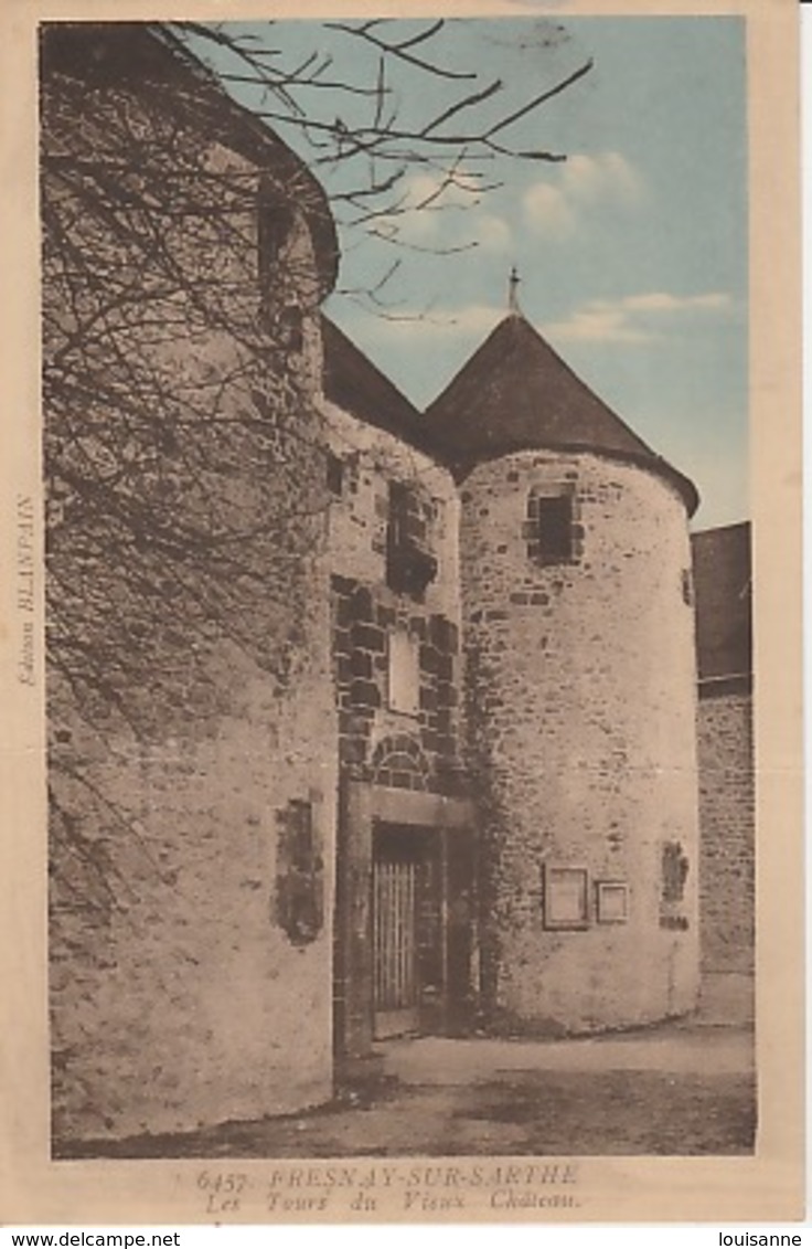 20 / 1 / 443. -  FRESNAY  SUR  SARTHE  ( 72 ).  LES  TOURS  DU. VIEUX  CHÂTEAU - La Fresnaye Sur Chédouet