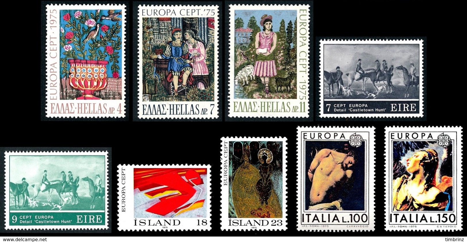 EUROPA Année Complète 1975 ** MNH TB  Cote= 172,60 EUR - 50 Val. + 1 Bloc ; Tableaux: 24 Pays  ..Réf.DIV20149 - Full Years