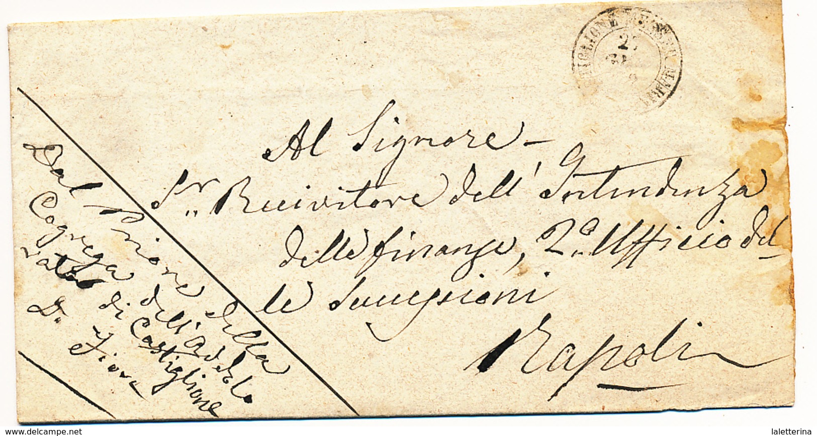 1872 CASTGLION MESSER RAIMONDO TERAMO ABBRUZZO DC CON TESTO DEL PRIORE DELLA CONGREGA - Marcophilie
