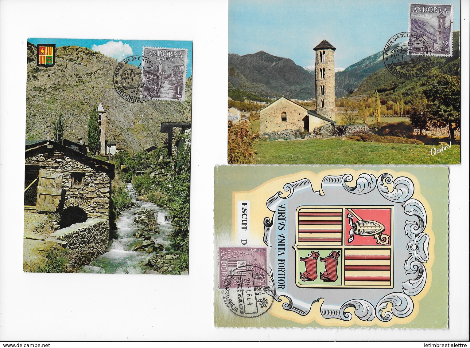 Lots De 6 Cartes Maximum Oblitéré Andorra - Used Stamps