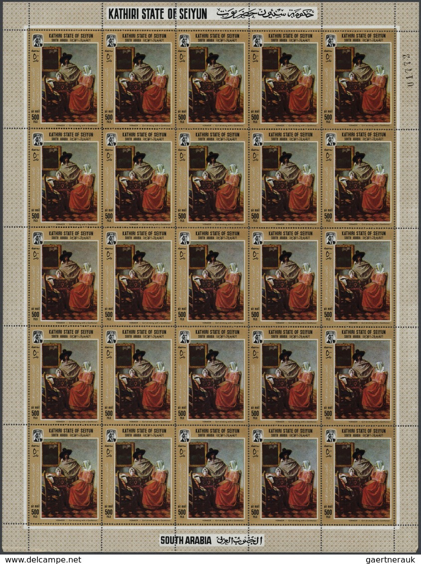 Aden - Kathiri State Of Seiyun: 1967/1968, MNH Assortment Of Complete Sheets: Michel Nos. 142/49 A/B - Yémen