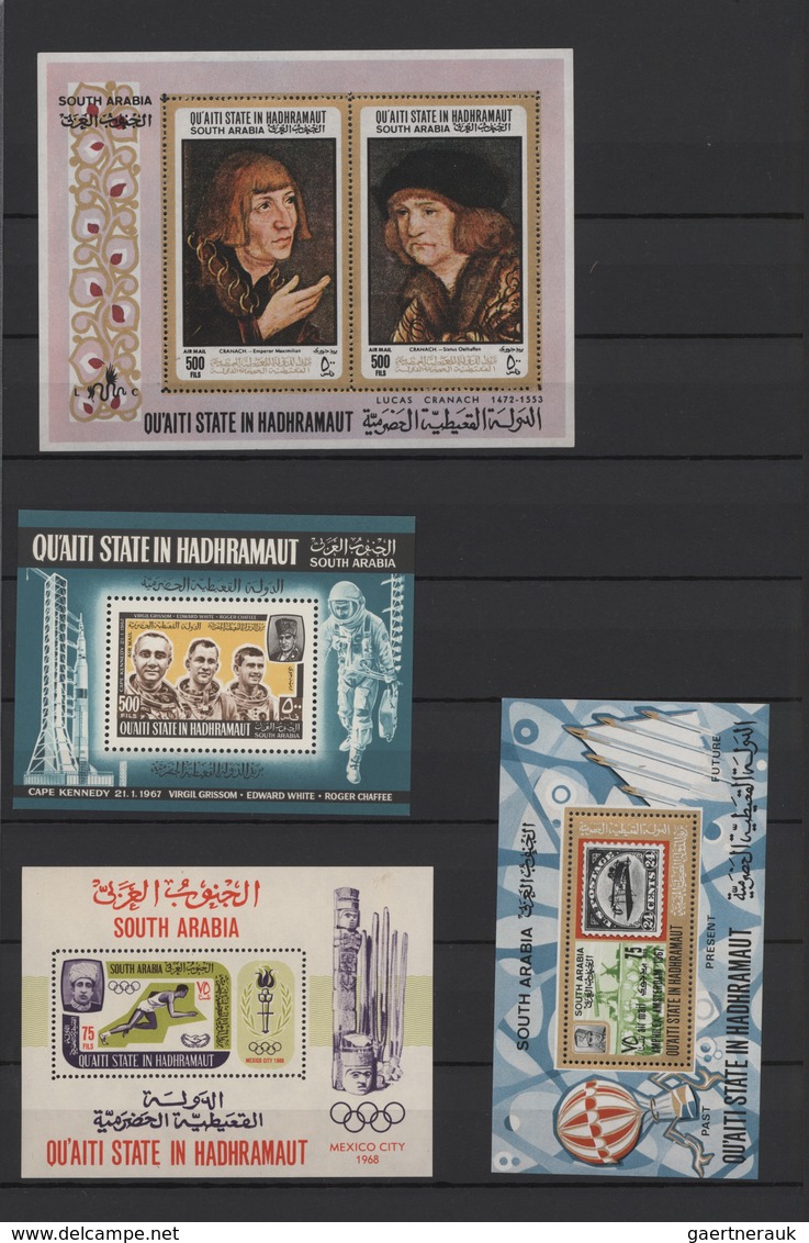 Aden - Qu'aiti State In Hadhramaut: 1966/1967, Stock Of Perf. Souvenir Sheets In These Only Estimate - Yémen