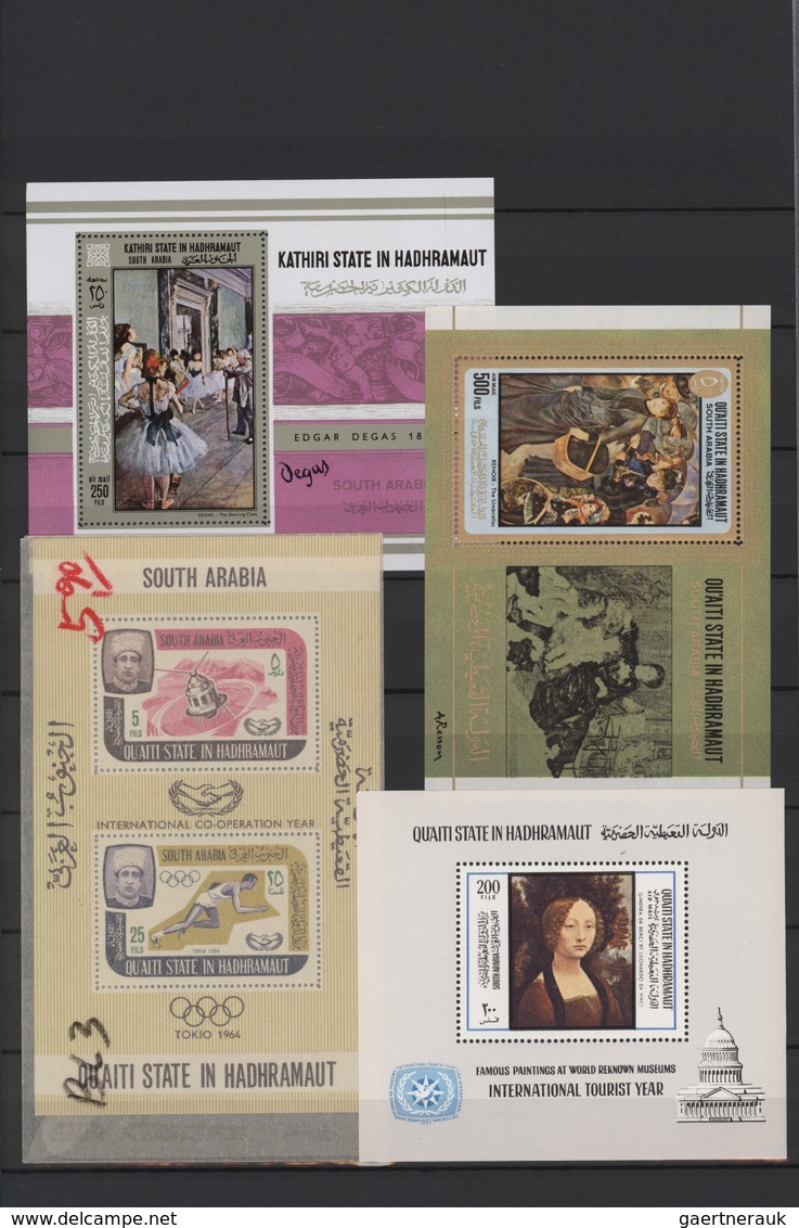 Aden - Qu'aiti State In Hadhramaut: 1966/1967, Stock Of Perf. Souvenir Sheets In These Only Estimate - Jemen