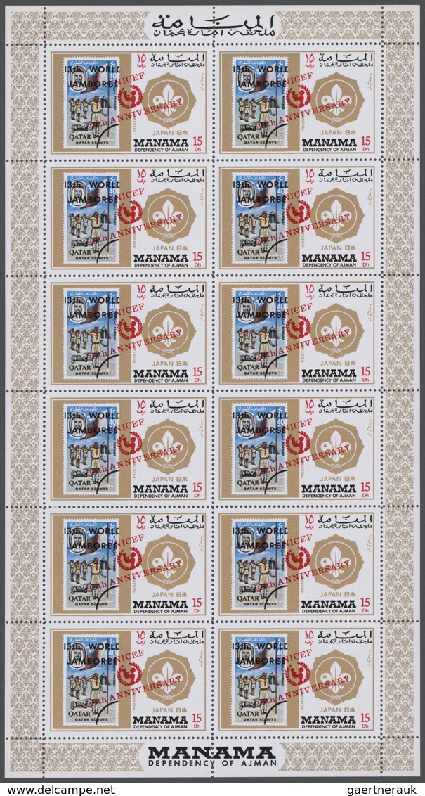 Adschman - Manama / Ajman - Manama: 1970/1972, Big Investment Accumulation Of Full Sheets And Part S - Manama