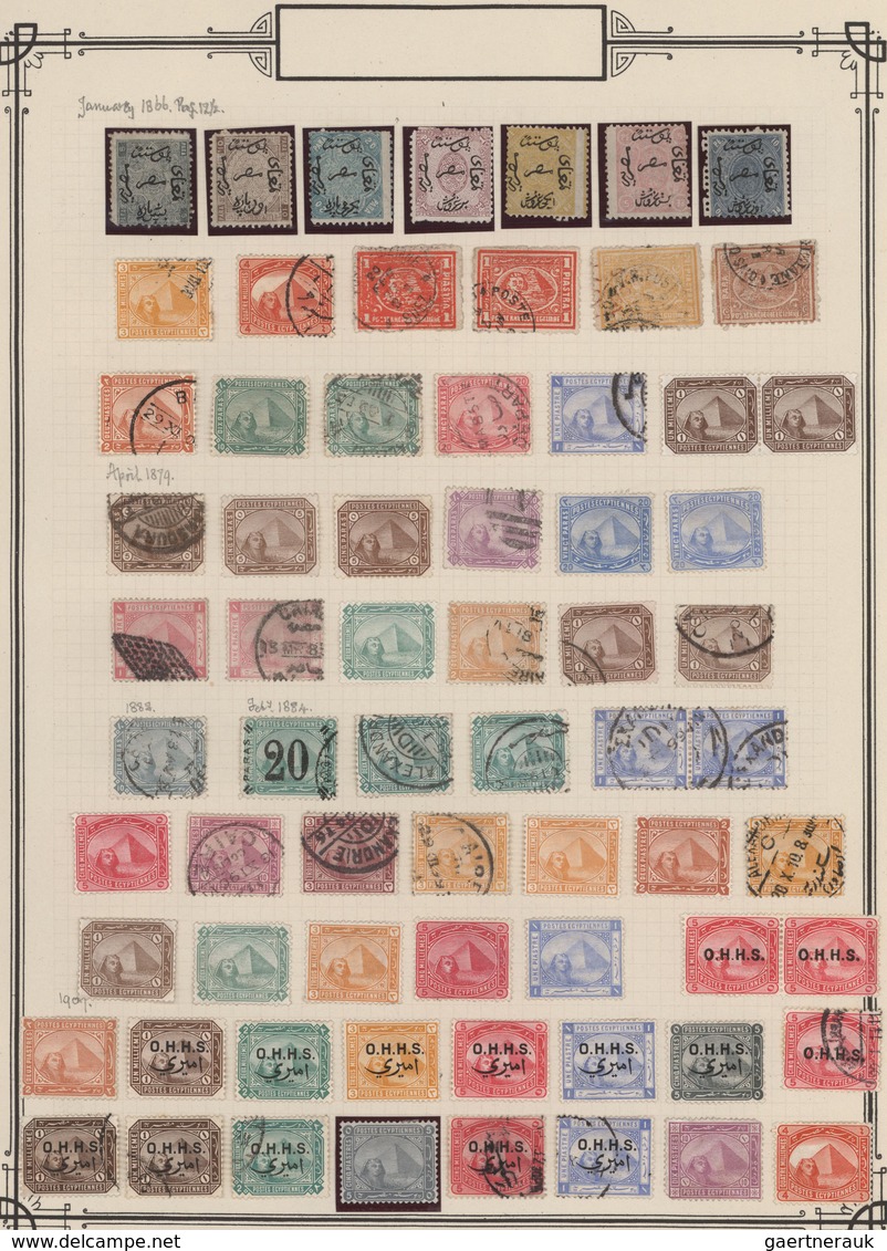 Ägypten: 1866/1907, Mint And Used Collection Of 68 Stamps On Album Page, Comprising 1866 Overprints - 1866-1914 Ägypten Khediva