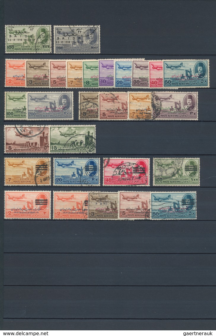 Ägypten: 1866-1950's: Mint and used collection of some hundred stamps, souvenir sheets from 1946 (pe