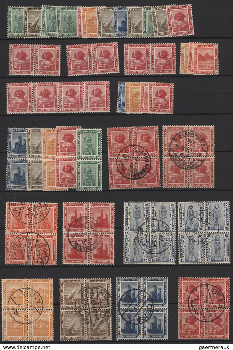 Ägypten: 1914/1922, Mint And Used Accumulation Of Apprx. 550 Stamps "Pictorials Egyptian History" In - 1866-1914 Khedivato De Egipto