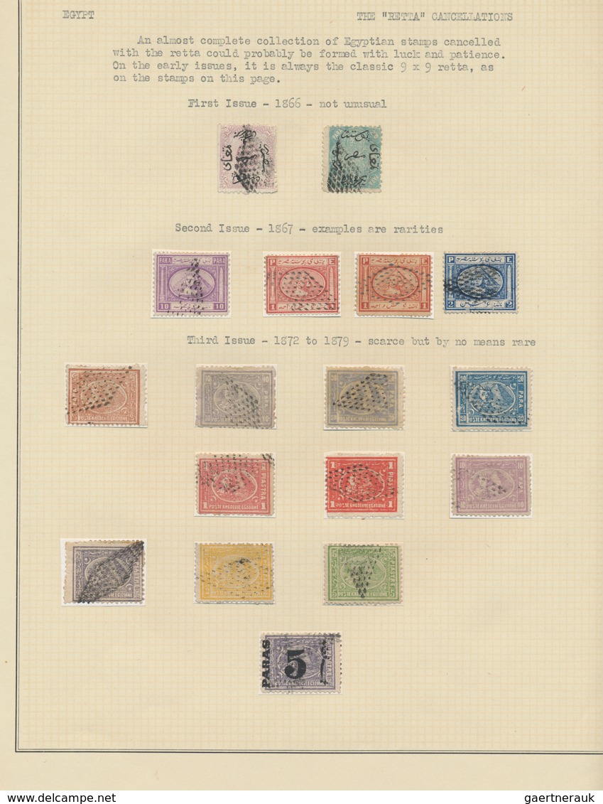 Ägypten - Stempel: 1866/1950 Ca., 'RETTA' Cancellations, Comprehensive And Valuable Collection With - Otros & Sin Clasificación