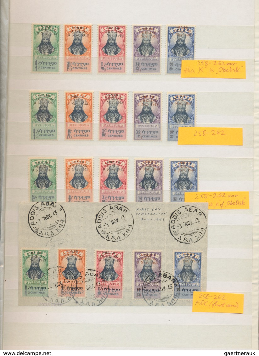 Äthiopien: 1895-1950 Ca., Collection In Album Starting First Issues And Different Overprint Issues 1 - Äthiopien