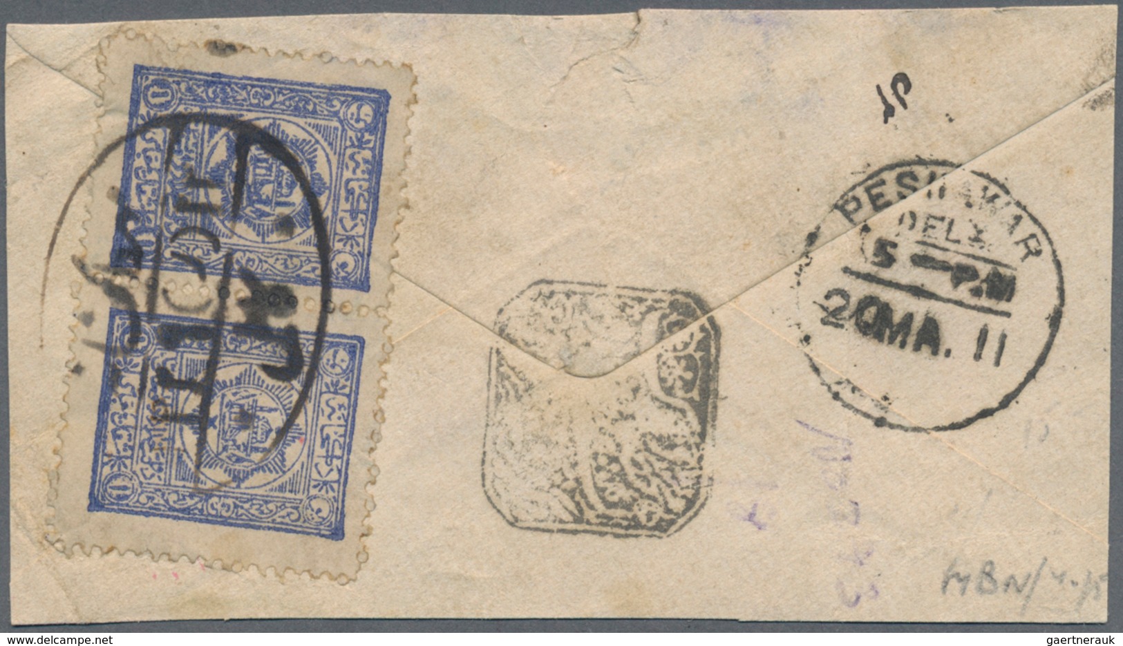 Afghanistan: 1871-1932, Collection Of 44 Covers, Or Parts Of Covers, And Postal Stationery Items, Mo - Afganistán