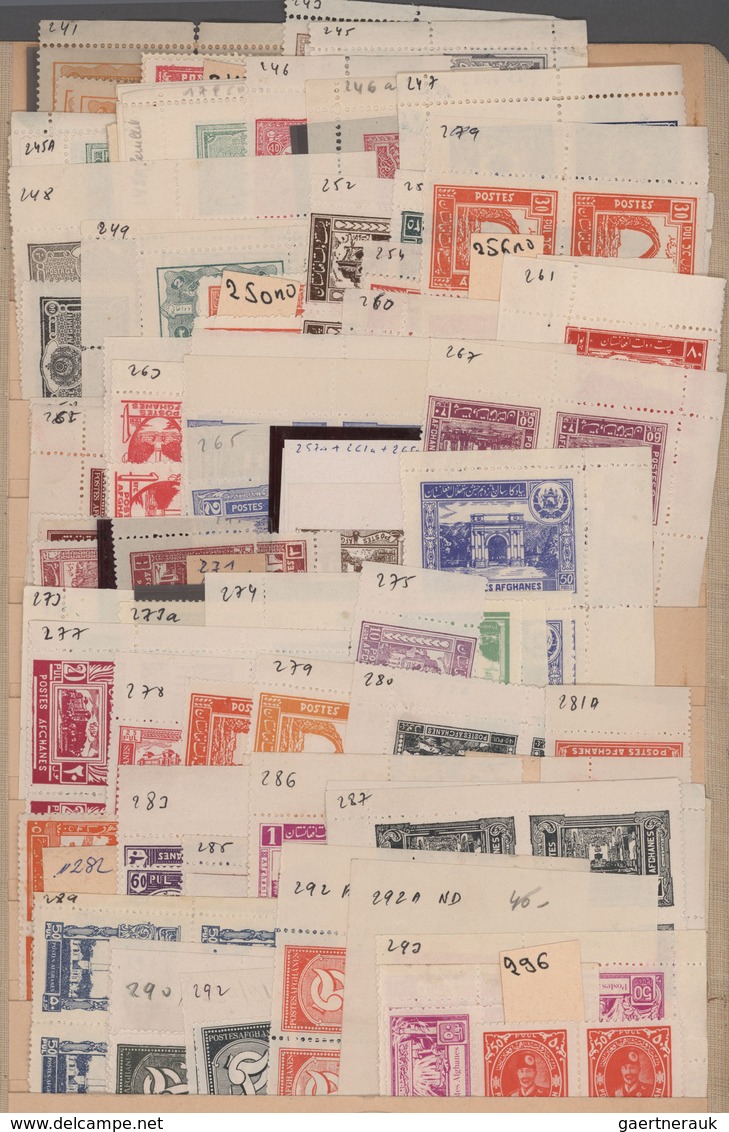 Afghanistan: 1900/1955 (ca.), MNH Accumulation On Stockpages, Mainly Within Units. Yvert 6.000,- €. - Afghanistan