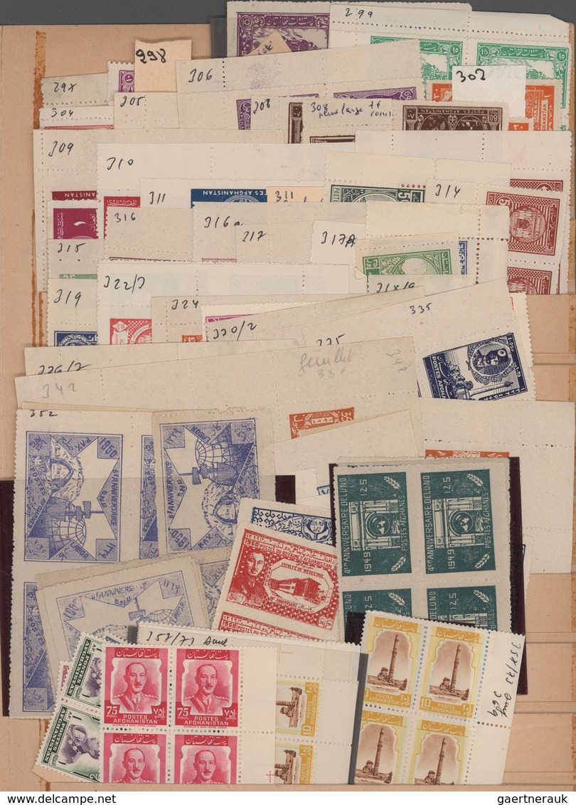 Afghanistan: 1900/1955 (ca.), MNH Accumulation On Stockpages, Mainly Within Units. Yvert 6.000,- €. - Afganistán