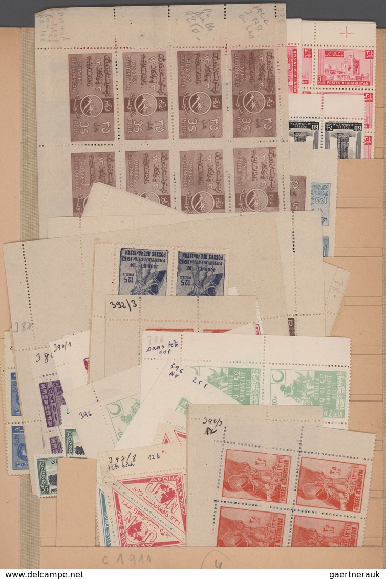 Afghanistan: 1900/1955 (ca.), MNH Accumulation On Stockpages, Mainly Within Units. Yvert 6.000,- €. - Afganistán