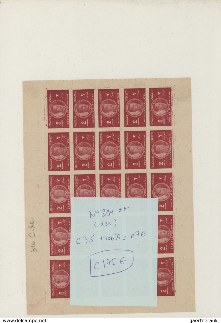 Afghanistan: 1930/1950 (ca): more then MNH 600 values in sheets and sheet parts, many different stam