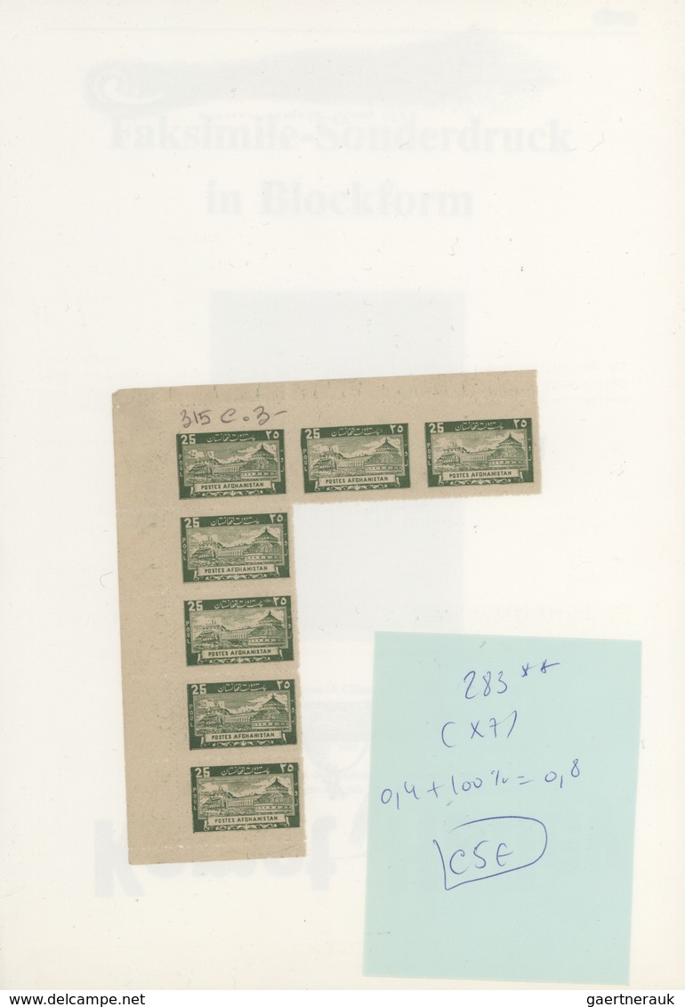 Afghanistan: 1930/1950 (ca): more then MNH 600 values in sheets and sheet parts, many different stam