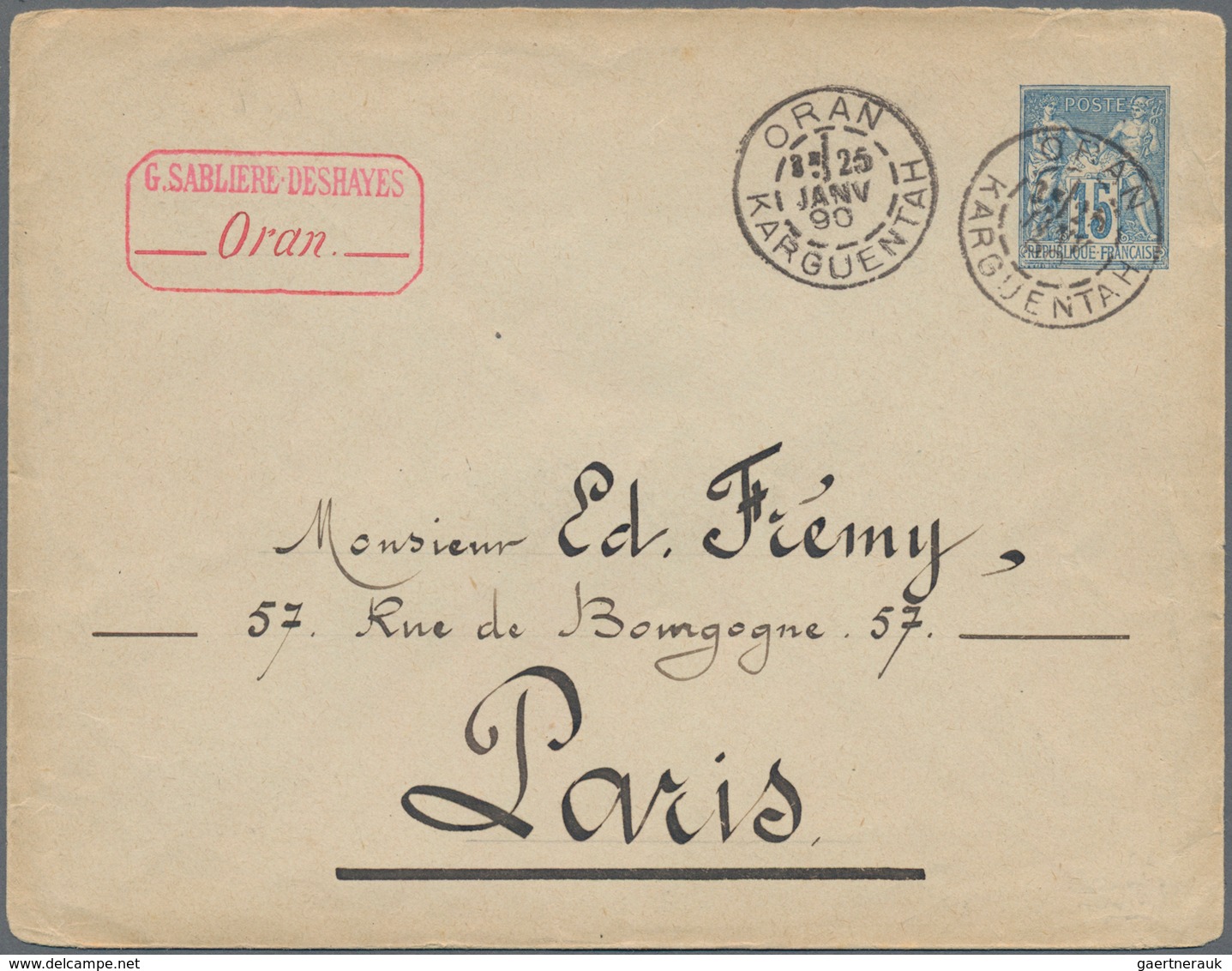 Algerien: 1890/1960 Holding Of Ca. 80 Letters, Cards, Picture-postcards And Used Postal Stationery ( - Storia Postale