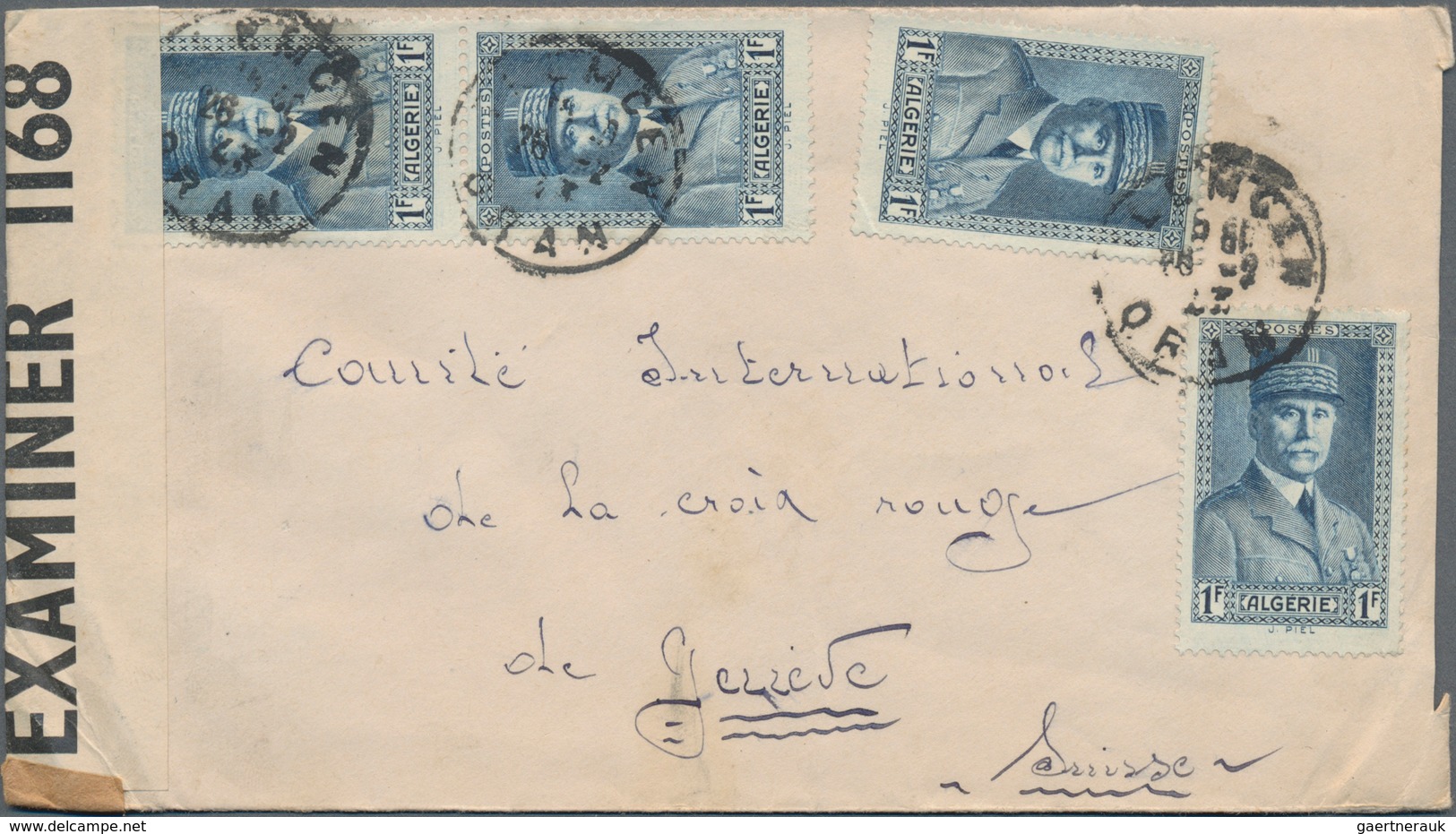 Algerien: 1940/44 ca. 460 letters mainly to the Red Cross in Geneva, almost everything with various