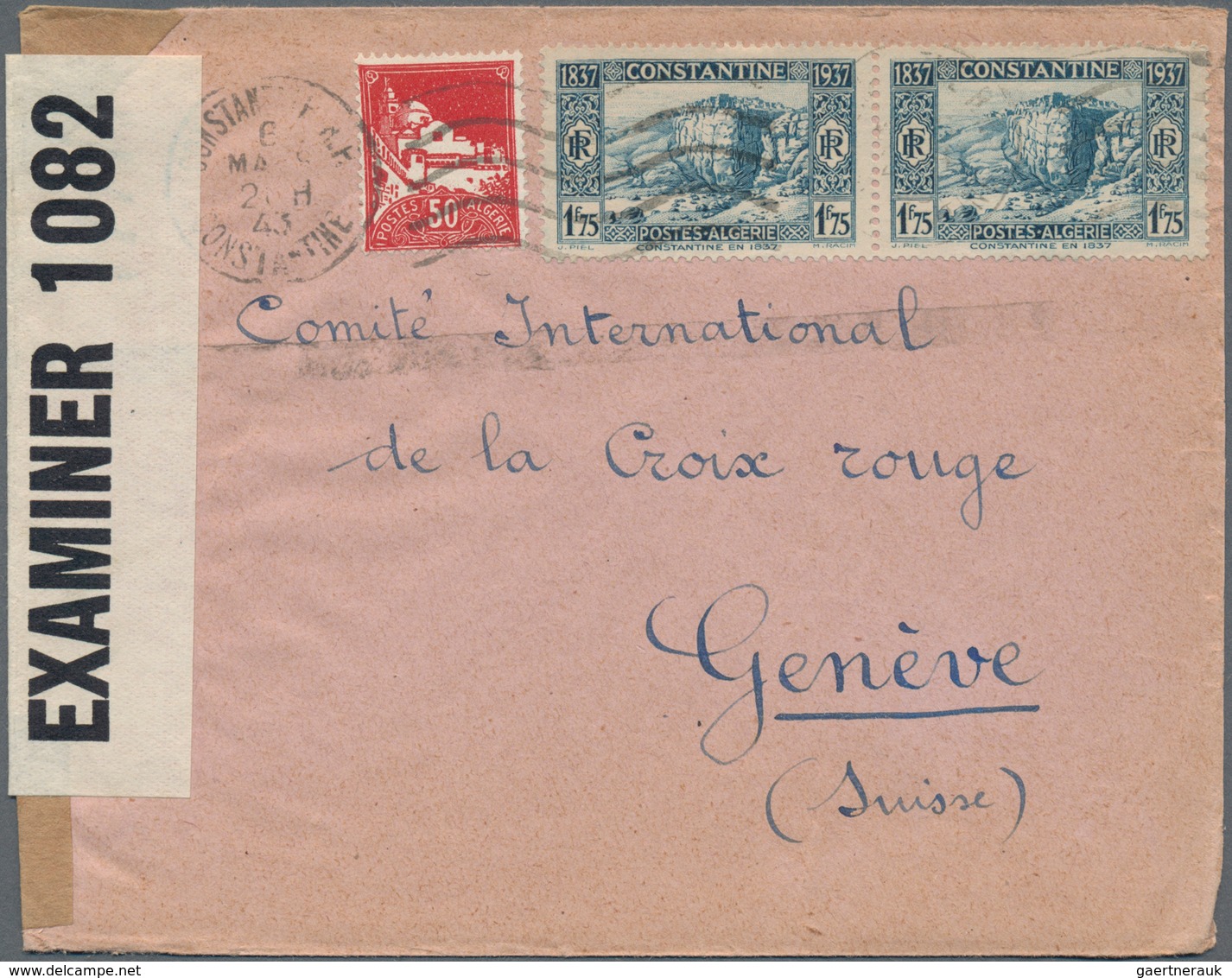 Algerien: 1940/44 ca. 460 letters mainly to the Red Cross in Geneva, almost everything with various