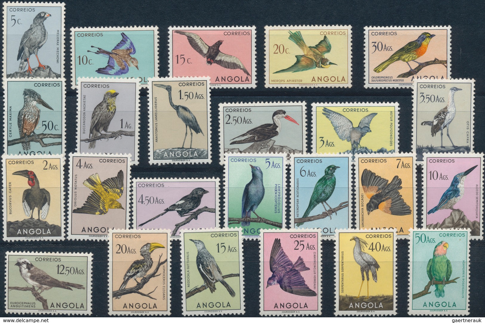 Angola: 1951, BIRDS, Set Of Five Complete Sets In Varying Condition From Mint Never Hinged To Hinged - Angola