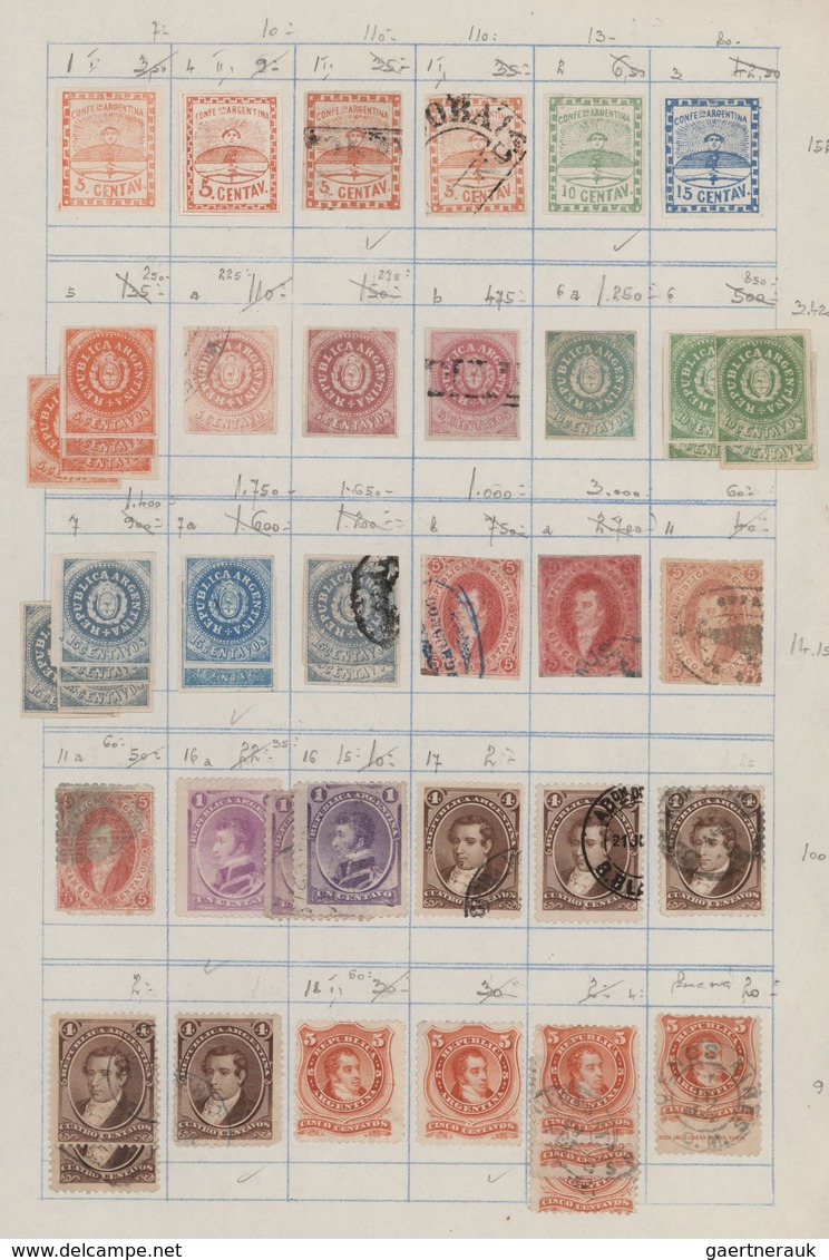 Argentinien: 1858/1970 (ca.), Used And Unused Collection On Album Pages With Main Value In The Class - Otros & Sin Clasificación