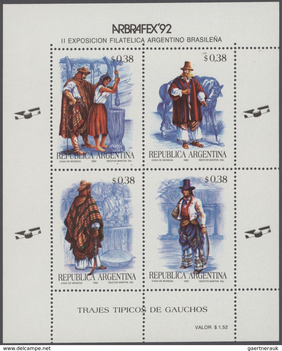 Argentinien: 1985/1993 (ca.), unusual large stock with thousands of stamps and hundreds of miniature