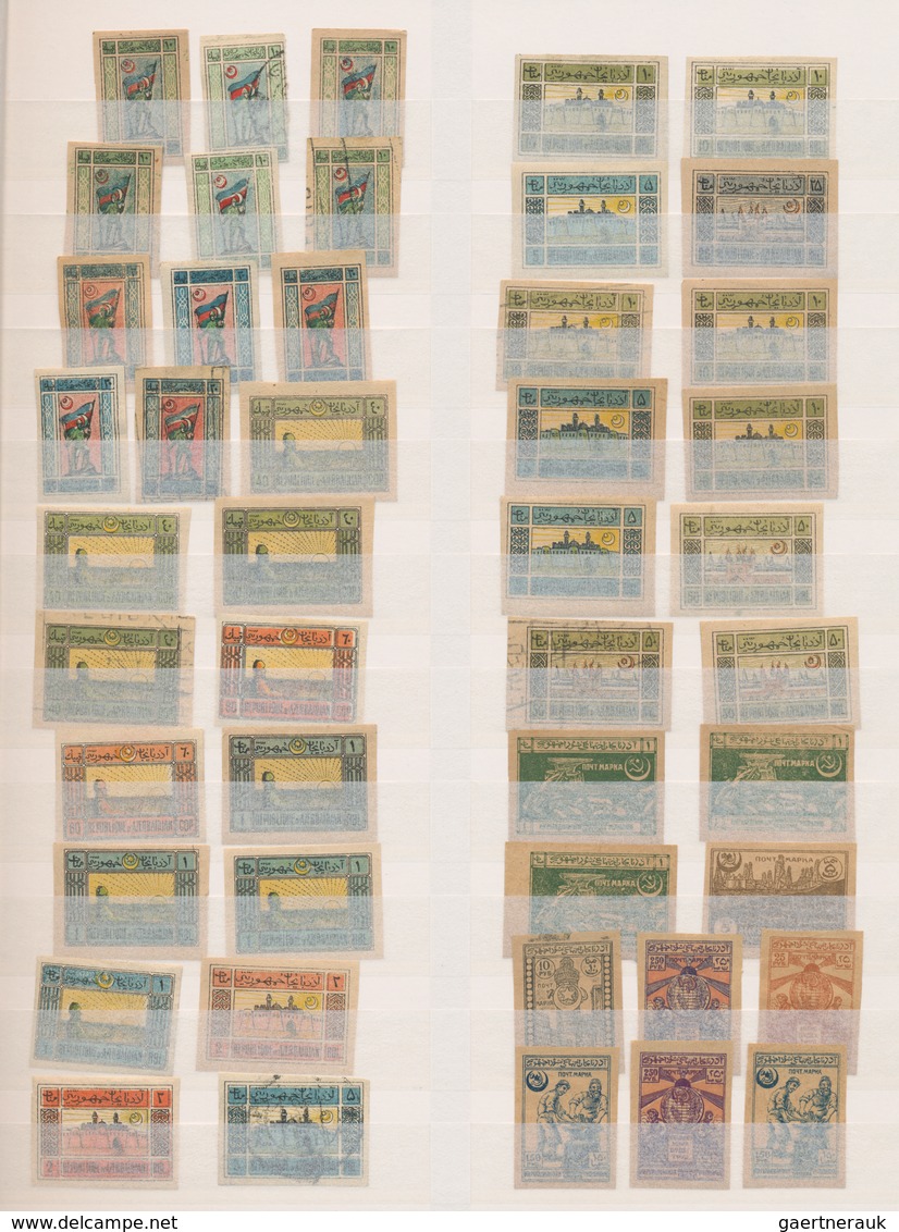 Aserbaidschan (Azerbaydjan): 1919/1923, Assortment Of Apprx. 102 Stamps Incl. Several Overprints, E. - Azerbeidzjan