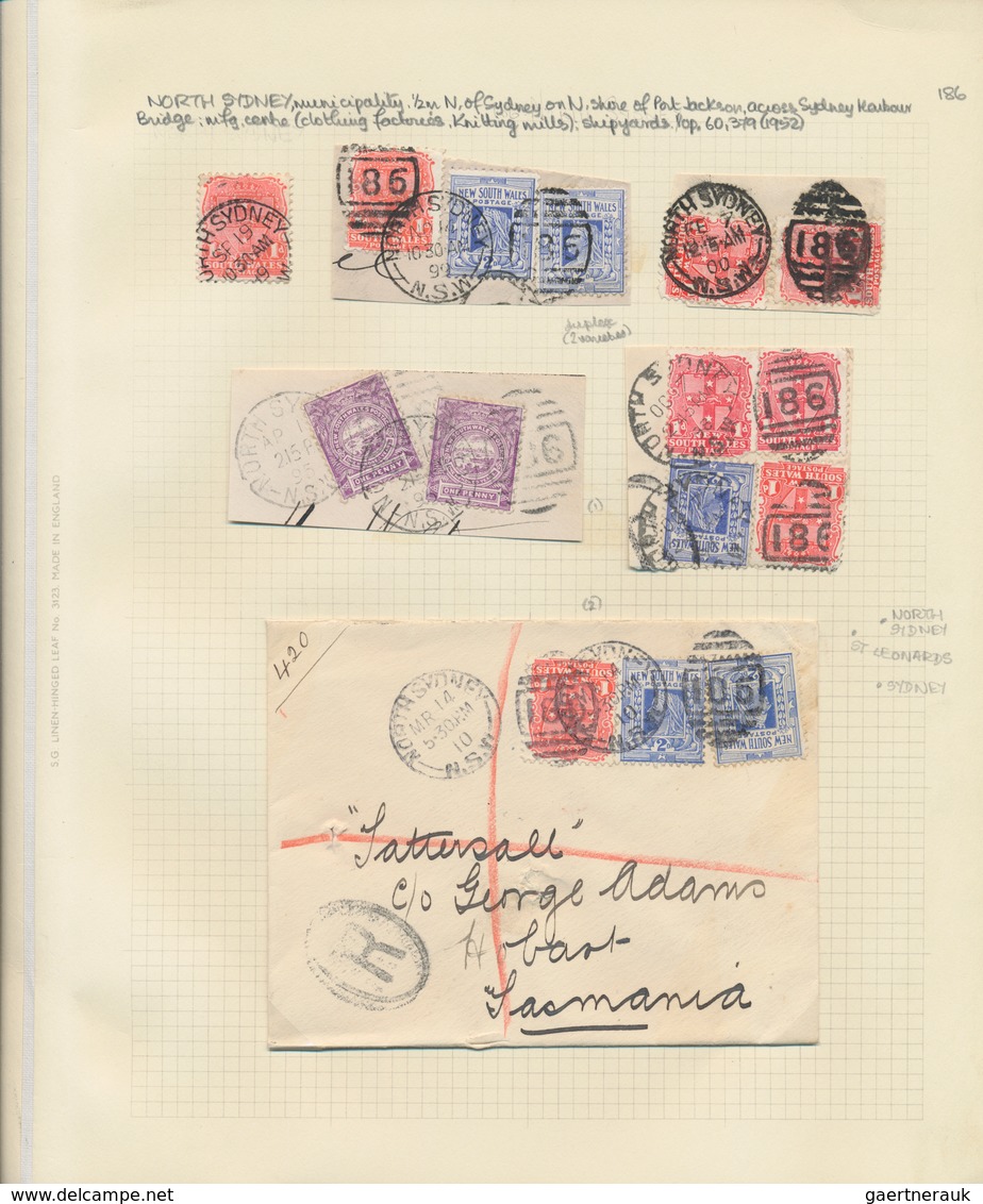 Neusüdwales: 1840/1960 (ca.), POSTMARKS OF SYDNEY, Mainly On NSW And Some On Australia, Specialised - Lettres & Documents
