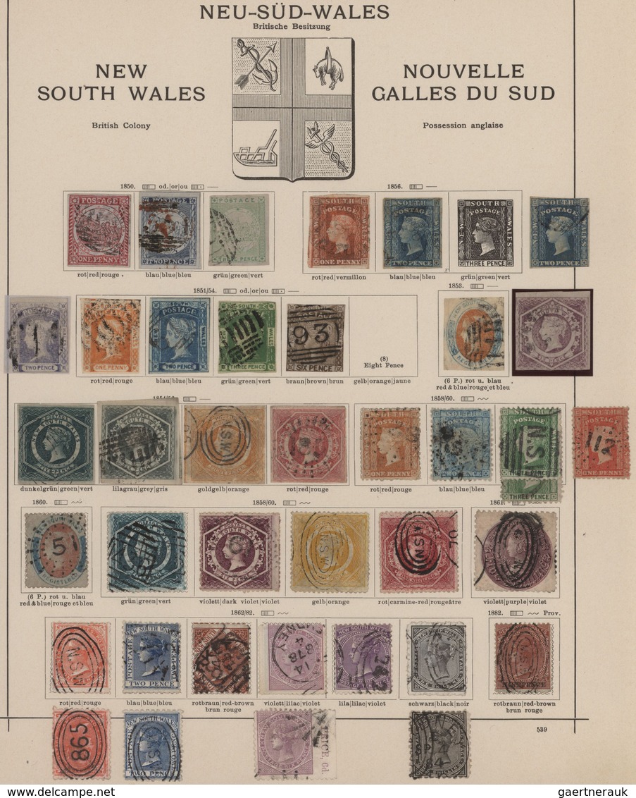 Neusüdwales: 1850/1899, Used And Mint Collection Of Apprx. 90 Stamps On Ancient Album Pages, Well Co - Cartas & Documentos